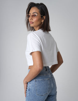 Boxy Fit Cropped T-Shirt White