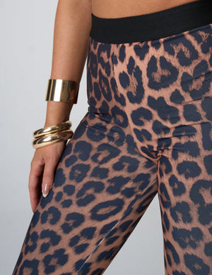 High Waist Capri Pants Leopard