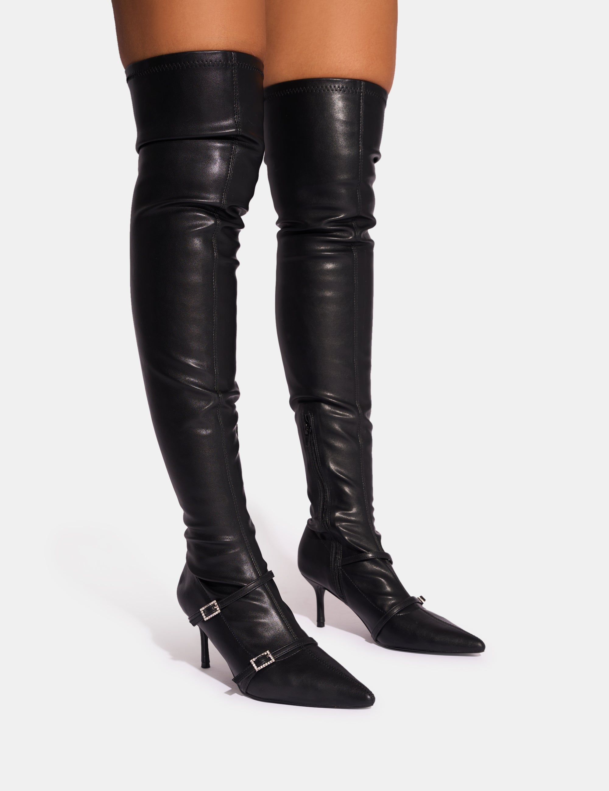 ★22-23AW新作★TheOpen Product★LEATHER THIGH HIGH BOOTS LILIANA Heavenly-1 Thigh High Boot HEAVENLY-1-GRN - Shiekh