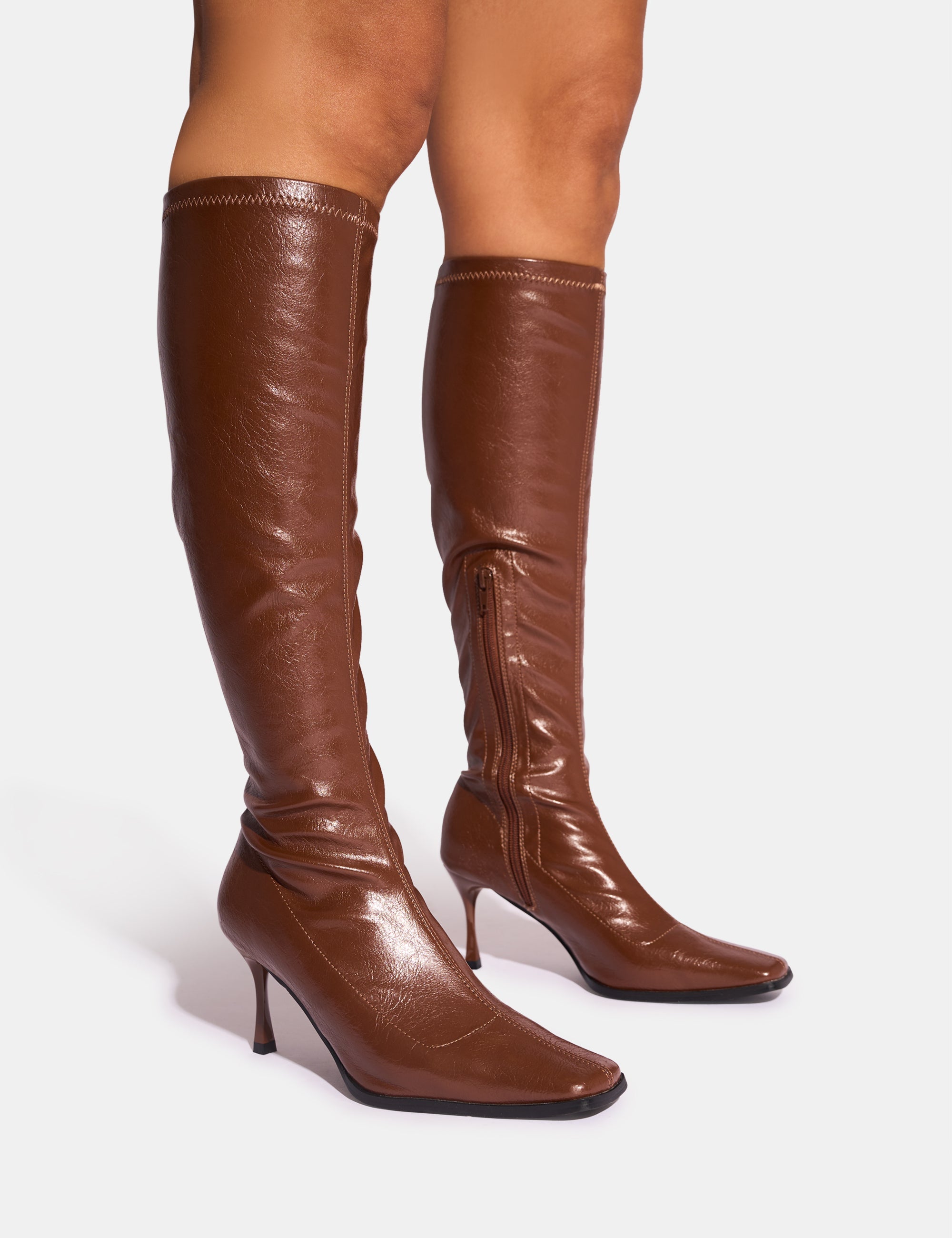 【PORTERNA】Mow Point Long Boots Amazon.com | Modatope Women's Knee-High Boots Heel Fall