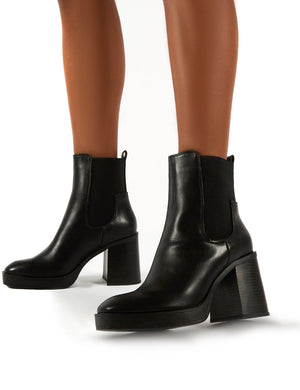 Klara Black Black Heel Ankle Boot
