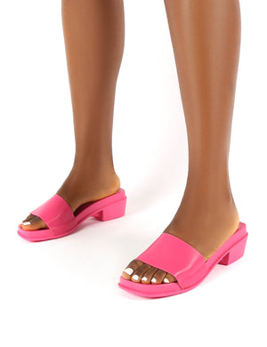 Amina Pink Slip on Low Heel Sandal