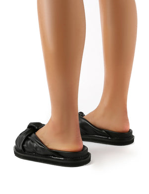 Bay Black PU Knot Detail Sandals