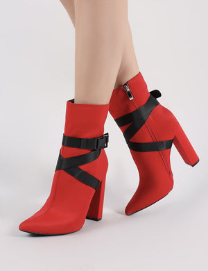 Drift Sports Luxe Ankle Boots in Red