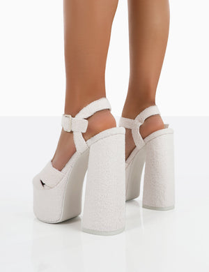 Content Ecru Towelling Chunky Platform Sandal High Heels