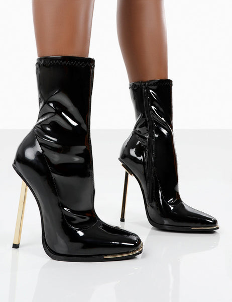 Public desire black hotsell patent boots