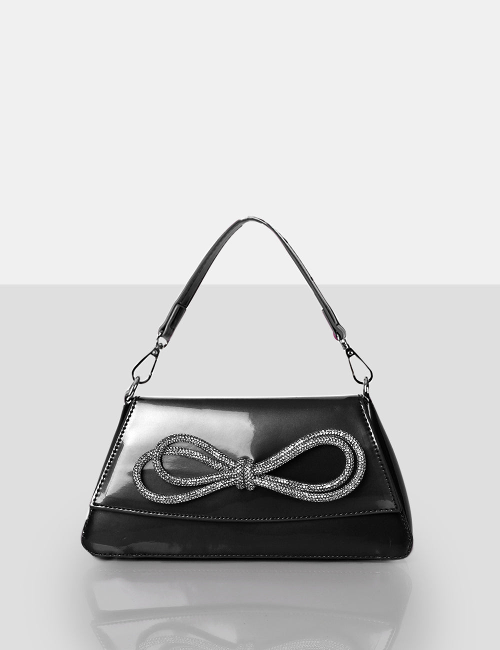 Public Desire The Faya shoulder bag with crystal bow in silver