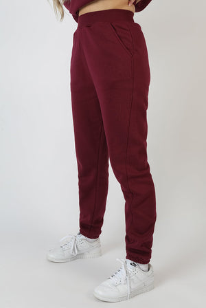 Embroidered Pocket 90'S Joggers Berry