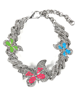 Butterfly Anklet Silver Multi