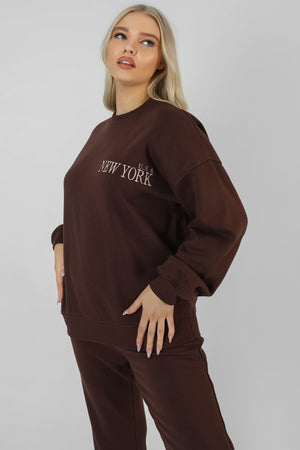 New York Oversized Sweatshirt Chocolate
