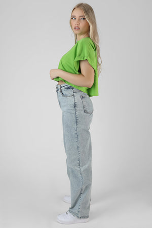 Boxy Oversized Cropped T-Shirt Green