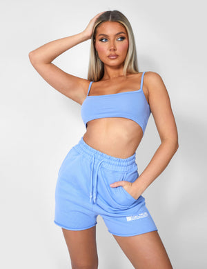 Basic Scoop Neck Crop Top Bluebell