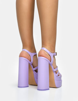 Denver Lilac Woven Double Platform Sandal Heels