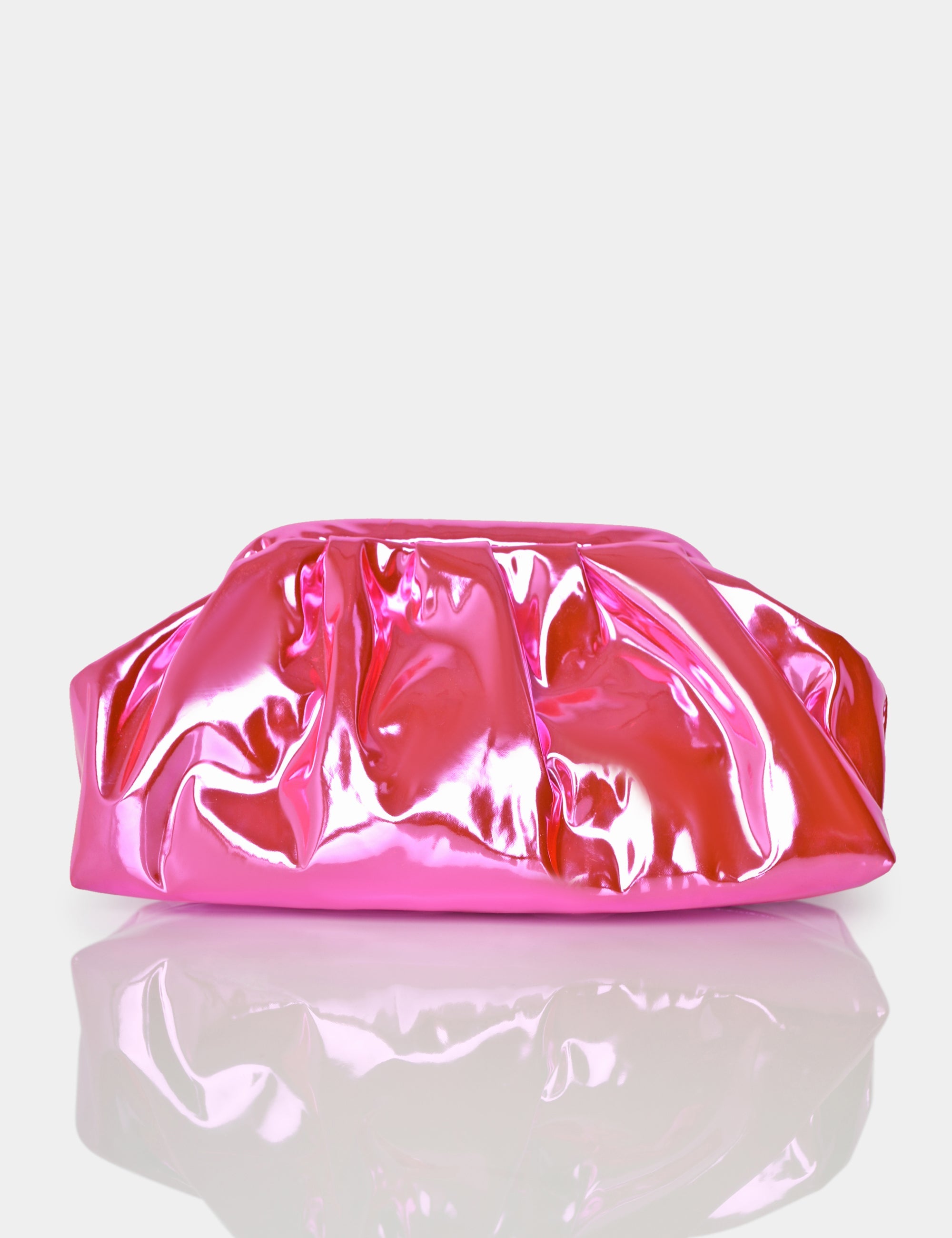 Public Desire The Allesia Heart clutch bag in pink glitter
