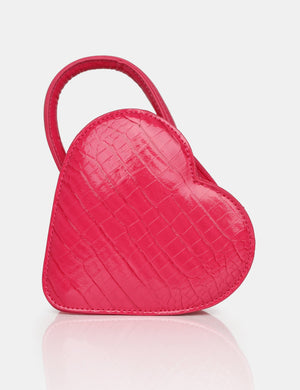The Roux Bright Pink Croc Heart Grab Bag