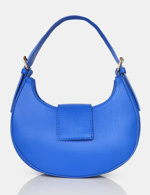 The Irie Cobalt Blue PU Circular Buckle Strap Grab Bag