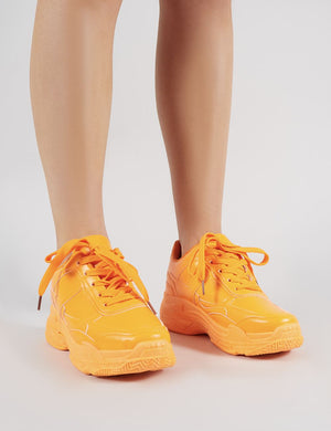 Dash Chunky Trainers in Neon Orange