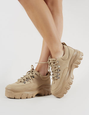 Vouch Chunky Trainers in Sand