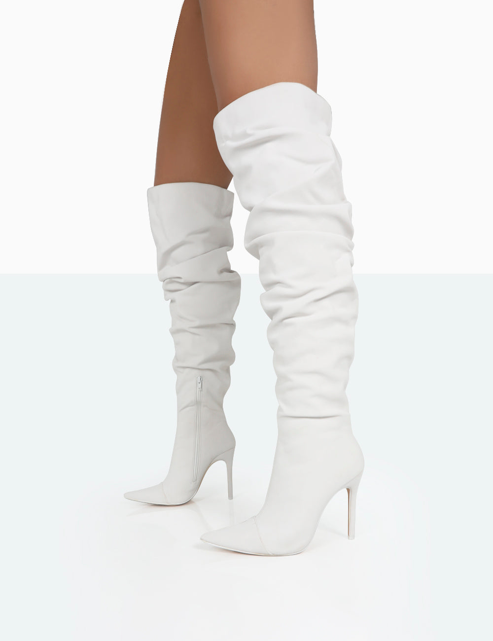 White stiletto outlet boots