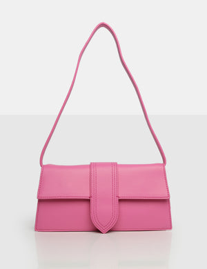The Mani Bright Pink Pu Shoulder Bag