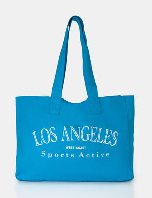 The LA Overiszed Blue Canvas Tote Bag