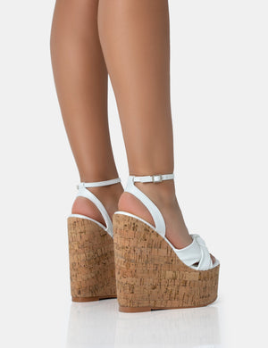 white wedges heels