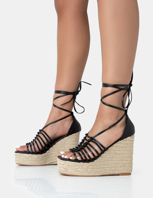 wedges heels with laces