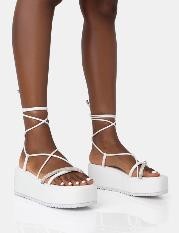 Strappy sale white flats