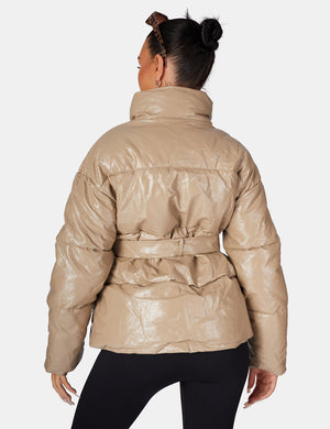 Vinyl Belted Puffer Stone