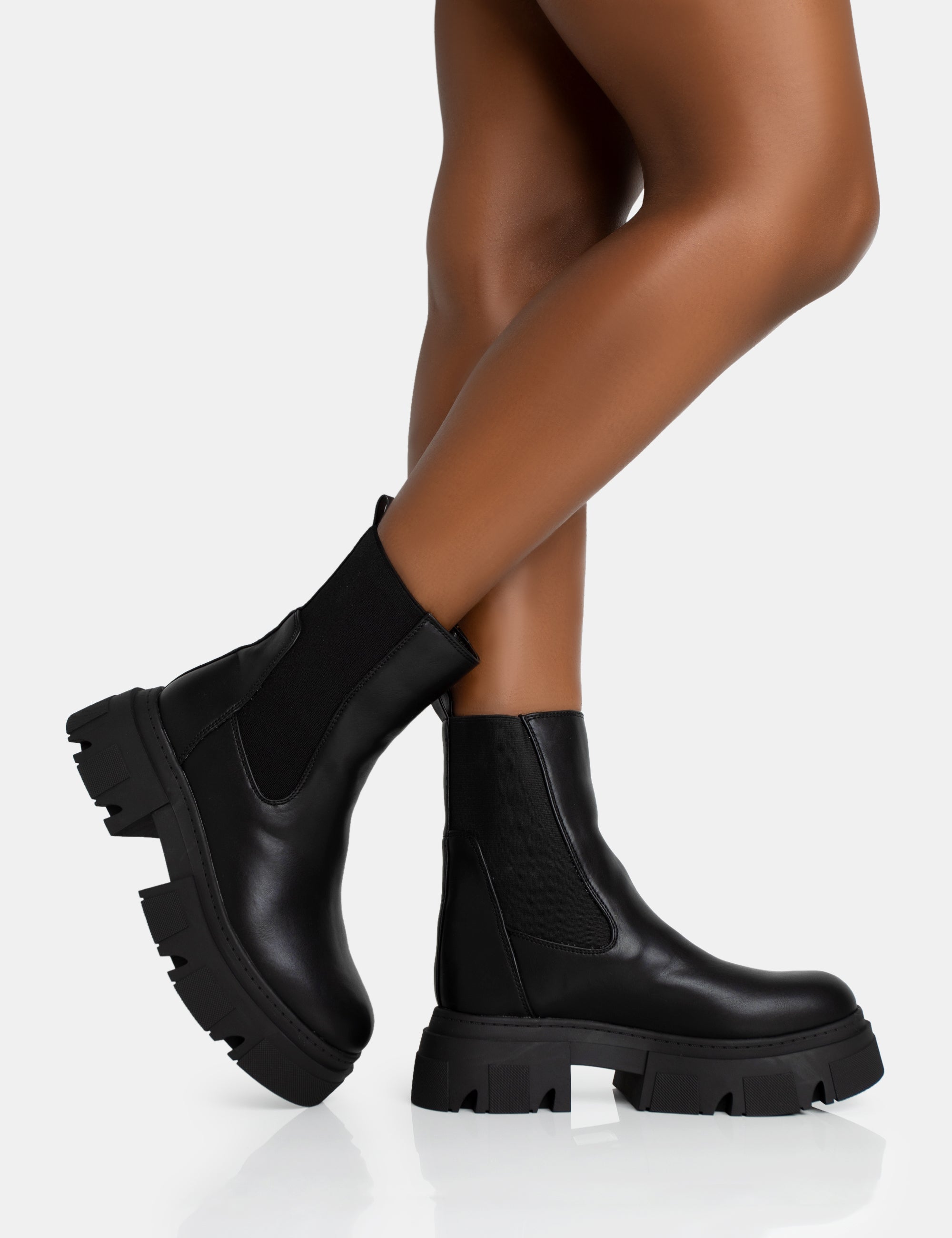 Public desire black ankle boots hotsell