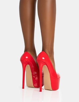 Stargaze Red Patent Extreme Court Stiletto Heels