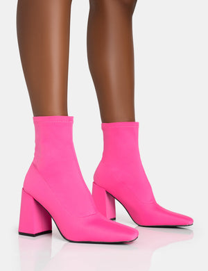 Neon pink ankle boots Clearance