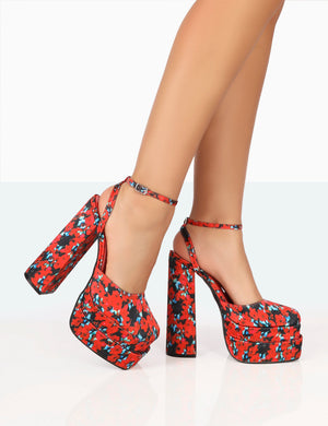 Madison Viv Ankle Strap Sandal - Black Floral – Madison Heart of New York