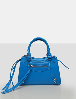 The Haven Blue Buckle Detail Medium Handbag