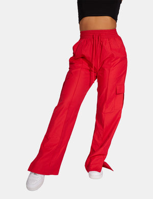 HUGO  Slimfit cargo trousers with red logo label