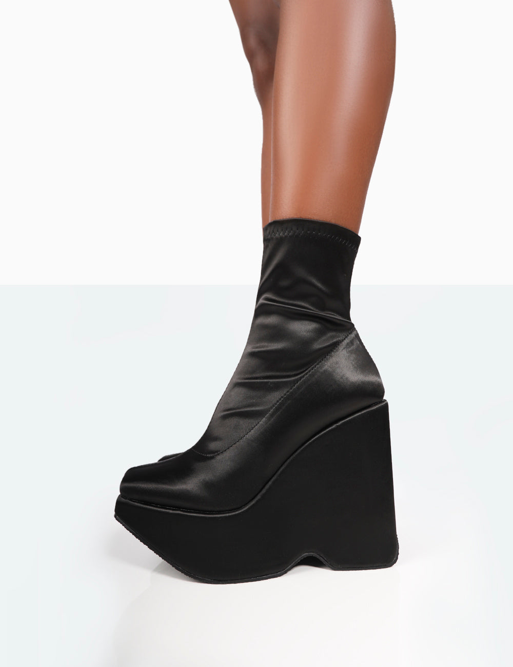 Black platform hotsell wedge ankle boots