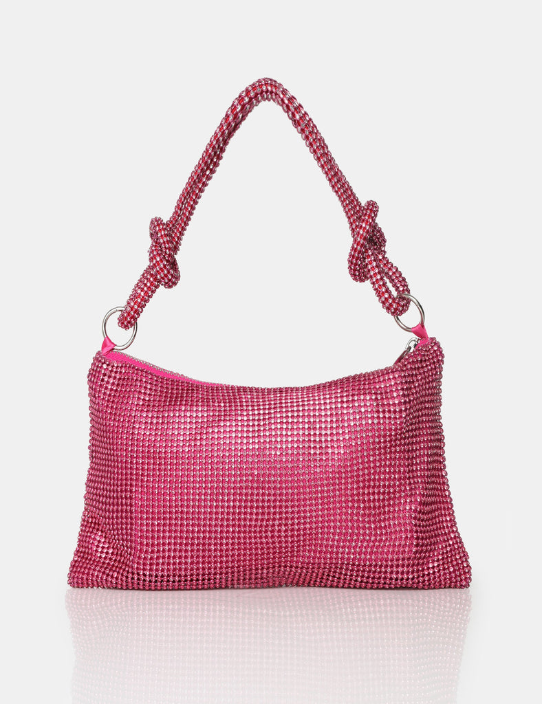 The Lillia Pink Diamonte Bag | Public Desire