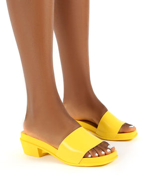 Amina Yellow Slip on Low Heel Sandal