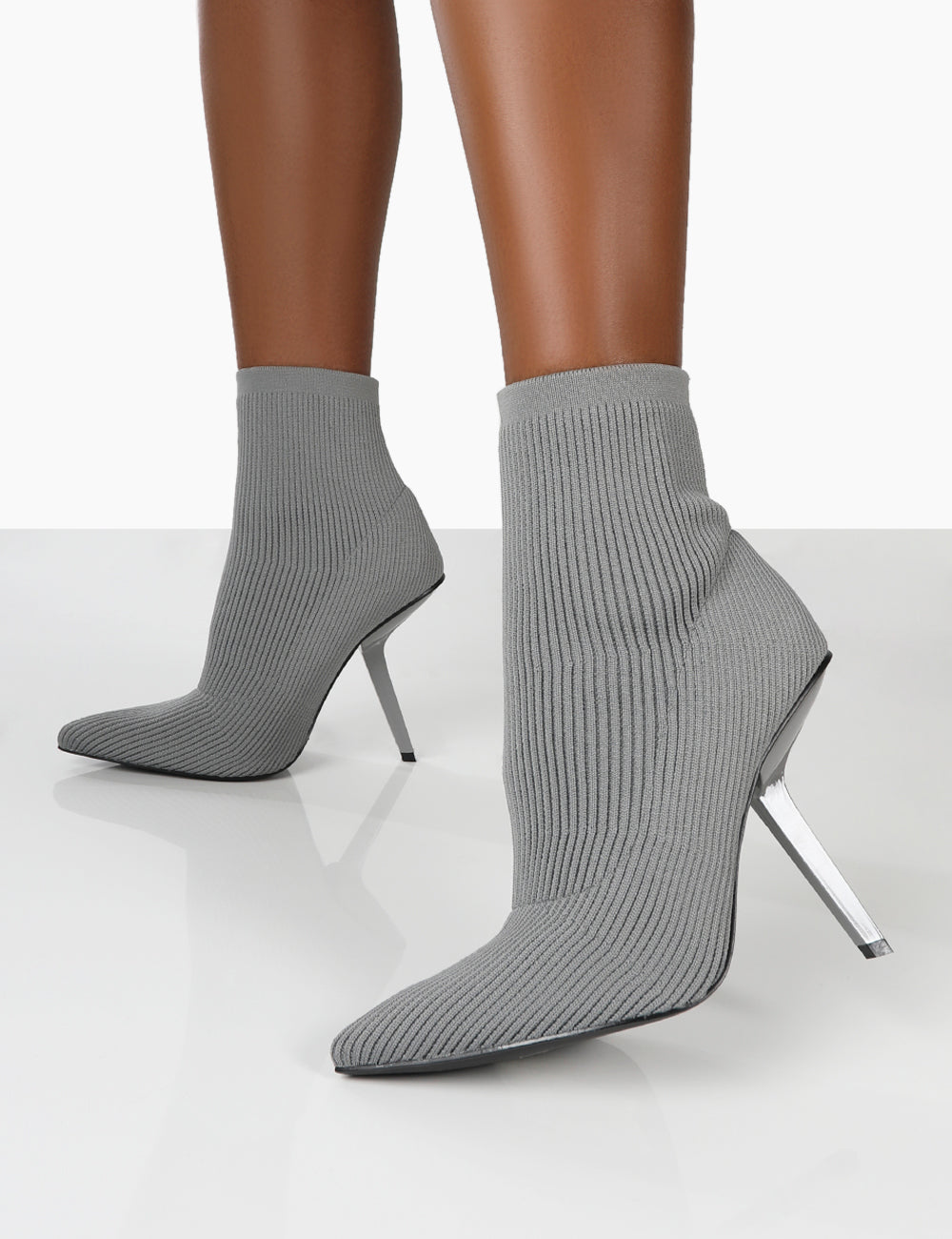 Grey pointed toe booties hotsell