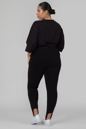 Curve Rib Stirrup Legging Black