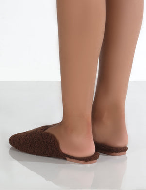 Ciao Chocolate Teddy Slip On Slippers