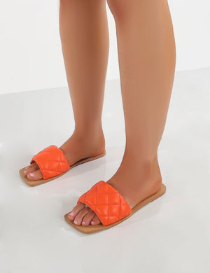 Cloud Orange Wide Fit Slider Sandals