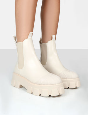 Elodie Putty Chunky Sole Chelsea Ankle Boots