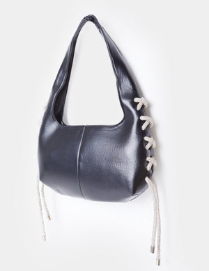 Ember Black Diamante Rope Shoulder Bag