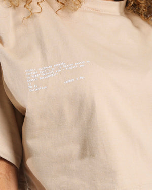 Amber x Public Desire shoulder pad crop t-shirt beige