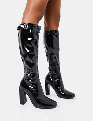 Black Patent Faux Leather Chelsea Boots<!-- --> - <!-- -->QUIZ