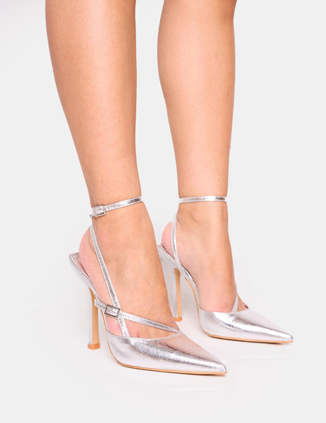 Samurra Silver - Pointed Toe Mule Heels | Comfortable Dress Sandals –  Funkhyde