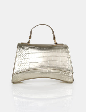 The Remmy Gold Croc Mini Handbag