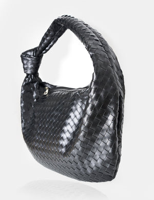 The Innocent Black Large Woven Bag
