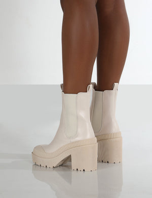 Liah Putty Drench Chunky Sole Heeled Ankle Boots